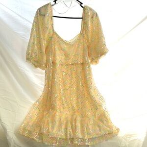 White floral sequin dress - Arula Size X